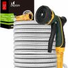 NGreen | Ngreen Stainless Steel Garden Hose - Flexible Metal Water Hose With Nozzle, Puncture, Rust Proof And Corrosion Resistant, Never Kink And High Pressure, Collapsible And Easy To Store (25Ft)