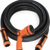 FYPower | Fypower Hybrid Garden Hose 25Ft X 5/8\" & 10-Pattern Adjustable Nozzle, Heavy Duty, Flexible, Lightweight, Kink Resistant Water Hose With Swivel Grip Handle