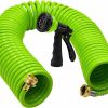 AUTOMAN | Automan-Garden-Water-Hose-Recoil,50 Feet Eva Curly Water Hose With Brass Connectors,Watering Hose Coil,Includes 7-Pattern Function Sprayer,Retractable,Corrosion Resistant Garden Coil Hose.