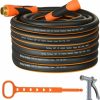 Spring Fantasy | Spring Fantasy Garden Hose 50 Ft X 5/8 In., Water Hose Heavy Duty, Flexible, Light Weight Hybrid Hose With Both End Swivel Grip Handle, Zinc Alloy Nozzle