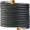 LINQUO | Hybrid Garden Hose 100 Ft X 5/8 In Heavy Duty Water Hoses All New 2023 Upgraded Flexible&Lightweight Car Washing Pipe Burst 600 Psi,Kink-Free Rubber Hose For Backyard, 3/4'' Solid Brass Fittings