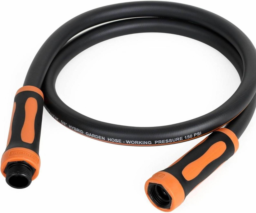 FYPower | Fypower Hybrid Garden Hose 25Ft X 5/8\", Heavy Duty, Flexible, Lightweight, Kink Resistant Water Hose With Swivel Grip Handle, Male To Female Crush Resistant Aluminum Fittings