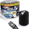 BulbHead | Pocket Hose Silver Bullet 50 Ft Turbo Shot Nozzle Multiple Spray Patterns Expandable Garden Hose 3/4 In Solid Aluminum Fittings Lead-Free Lightweight And No-Kink,Black