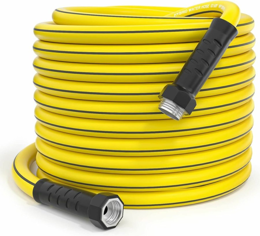 GREENER | Greener 50Ft Tools Hybrid Garden Hose Dia.5/8'' Inner Durable Rv Garden Hose With Swivel Grip Handle 150Psi High Burst Strength Industrial Water Hose For All Weather Outdoor (Yellow)