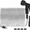 Passer | Expandable Garden Hose, 100Ft Flexible Water Hose, Heavy Duty Stainless Steel Garden Hose With Nozzles & 3/4\" Metal Connector, Kink-Free & Tangle Free Garden Hose For Yard, Outdoor