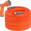 YAMATIC | Yamatic Heavy Duty Garden Hose With Nozzle, 5/8 In X 50 Ft, Super Flexible Water Hose Set, All-Weather, Lightweight, Burst 600 Psi