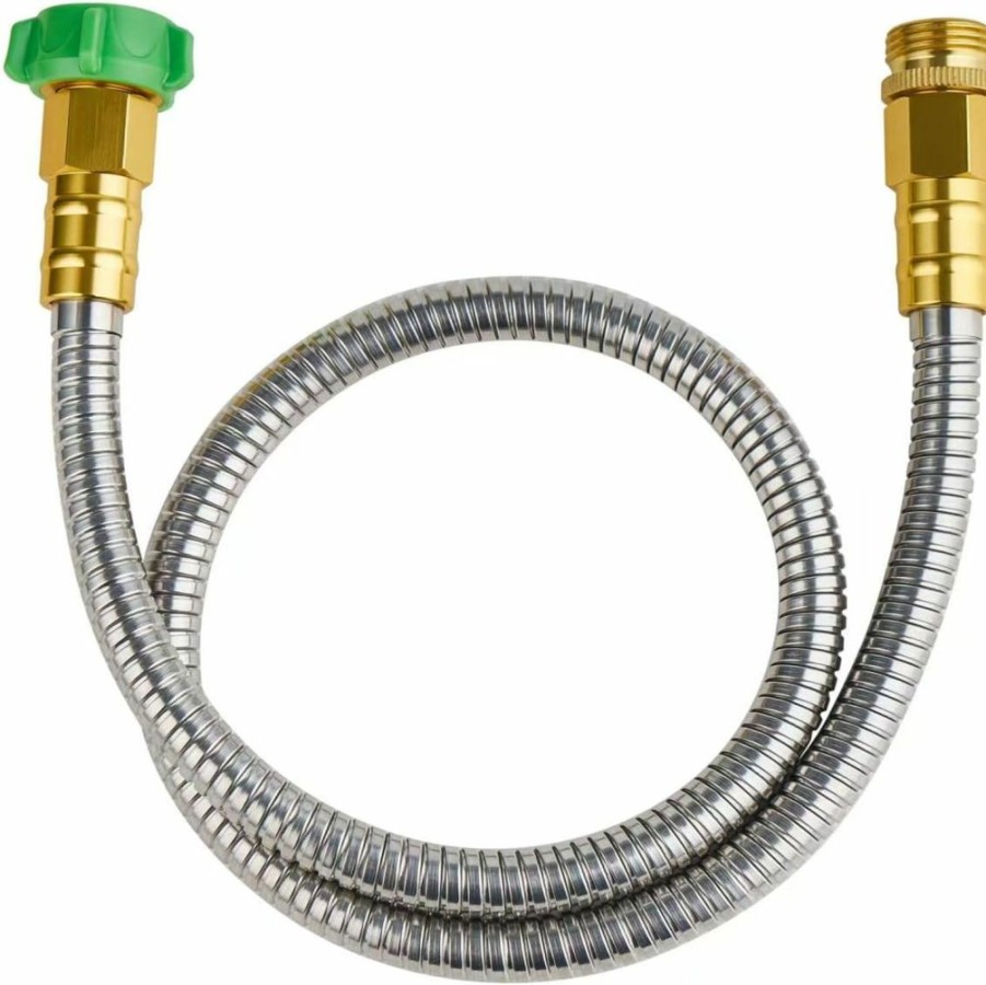 Skyward | Skyward 304 Stainless Steel Short Garden Hose 3 Ft With Female To Male Metal Connector, Anti-Leakage, Flexible & Lightweight Kink Free Water Hose, Easy To Use & Store (3Ft)