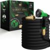 LightHose | Lighthose Garden Hose, Non-Expandable Garden Hose, Super Light Weight Hose, No Burst, 3/4 Inch Solid Brass Connectors, 25 Ft, Black