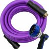 SYXQT | Syxqt Heavy Duty Hybrid Garden Water Hose 5/8-Inch X 50-Feet With Water Gun,Swivel Grip Handle And 3/4\" Ght Solid Brass Fittings, Purple