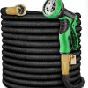 Palint | Garden Hose 100 Ft With 10 Function Nozzle, Expandable Water Hose 100Ft, Lightweight & No-Kink Flexible Garden Hose, 3/4 Inch Solid Brass Fittings And Double Latex Core, Black