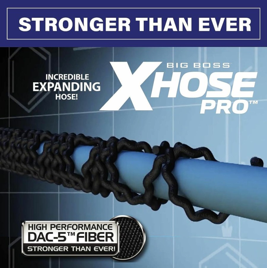 Big Boss | Xhose Pro Garden Hose, 75 Foot Expandable Garden Hoses, Tough & Flexible Water Hose, Lightweight, Solid Brass Fittings, Kink Free, Easy To Use & Store