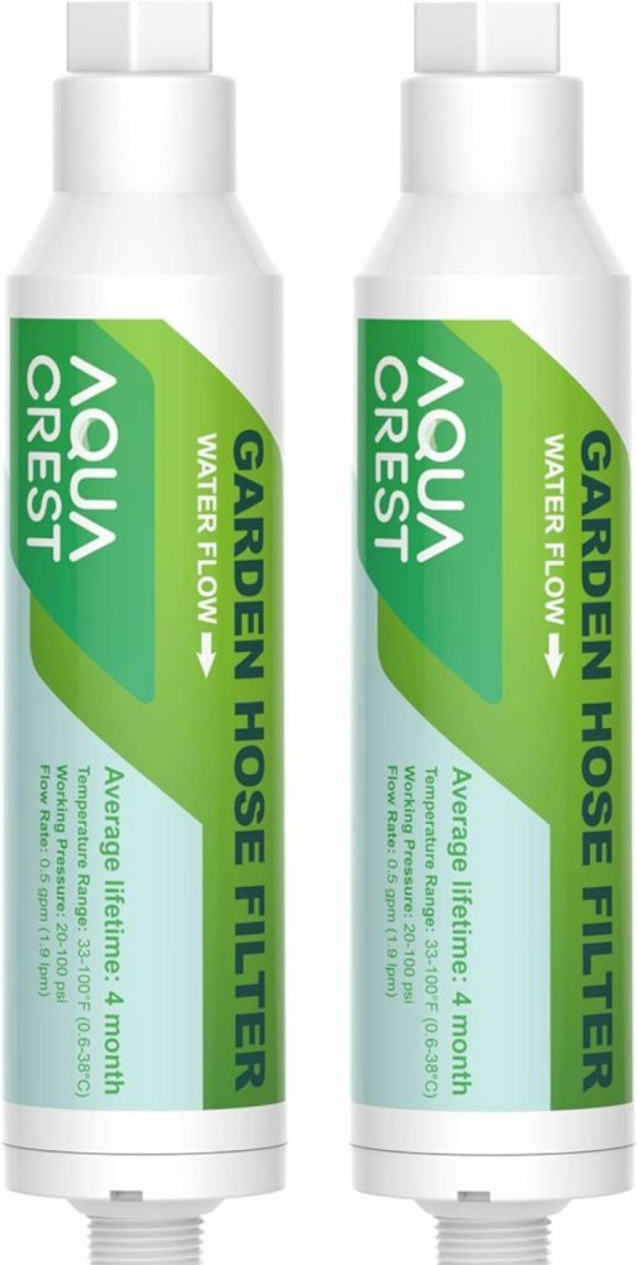 AQUA CREST | Aquacrest Garden Hose Water Filter For Plants, Greatly Reduces Chlorine, Odor, Improve Plants Health, Ideal For Organic Gardening, Farming And Pets, Pack Of 2