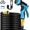 Aterod | 100 Feet Expandable Garden Hose, Aterod 10 Functions Spray Nozzle, 50 Layers Nano Rubber Lightweight No-Kink Water Pipe With Solid Brass Connector For Watering And Washing 100Ft Flexible Hose