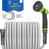 BlueBala | Bluebala Metal Garden Hose - 75Ft Heavy Duty Stainless Steel Water Hose With 8-Mode Spray Nozzle, 3/4\" Fittings, Leak Proof, Puncture Resistant, No Kink, Lightweight Outdoor Hose For Yard, Farm, Car