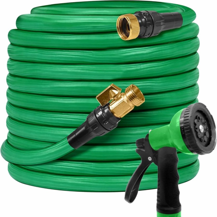 Generic | Garden Hose, Super Strong Green Garden Hose, Multi Purpose Hose With 8 Pattern Hose Spray Nozzle For Gardening, Cleaning