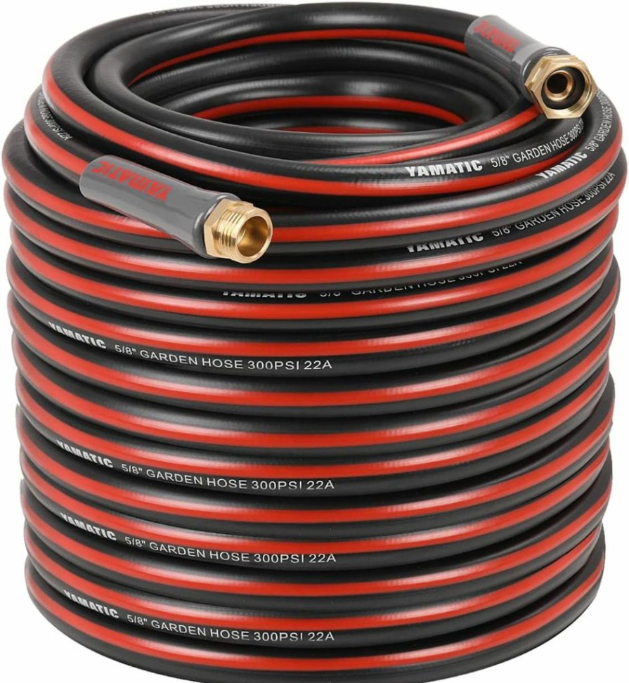 YAMATIC | Yamatic Short Garden Hose 5 Ft, Leader Hose, 5/8 Inch Ultra Durable Regular Hose With Solid Brass Connector For All-Weather Outdoor, Car Wash, Lawn