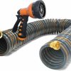 HomeyHoney | Homeyhoney Eva Recoil Garden Hose 50 Ft, Coiled Boat Hose, Heavy Duty Eva Coil Hose With Spray Nozzle And Brass Connectors For Outdoors, Yard, Boats, Car Washing