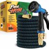 Flexi Hose | Flexi Hose With 8 Function Nozzle, Lightweight Expandable Garden Hose, No-Kink Flexibility, 3/4 Inch Solid Brass Fittings And Double Latex Core