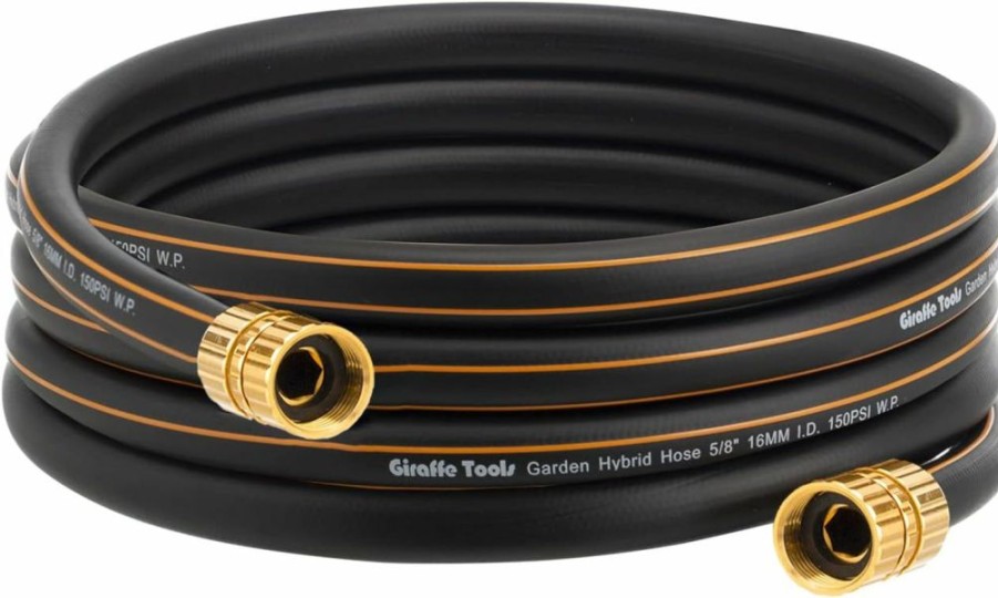 Giraffe Tools | Giraffe Hybrid Leader Hose 5/8\" X 15Ft, Custom Length, No Kink, Flexible, Leakproof Water Hose With Male To Female Fittings, 600 Burst Psi