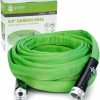 G green EXPERT | Green Expert Flat Garden Hose Portable Metal Adapters 3/4" Ght Easy To Install For Garden Irrigation Water Transport Discharge Pipe Backyard Watering Draining Kit Lightweight 25-Foot