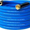 DayisTools | Dayistools Heavy Duty Hybrid Garden Hose 75Ft, Flexible Kink Resistant Water Hose 5/8 In X 75 Feet, Lightweight, Super Strong, All-Weather, Burst 600 Psi, 3/4 In Ght Solid Brass Fittings, Blue