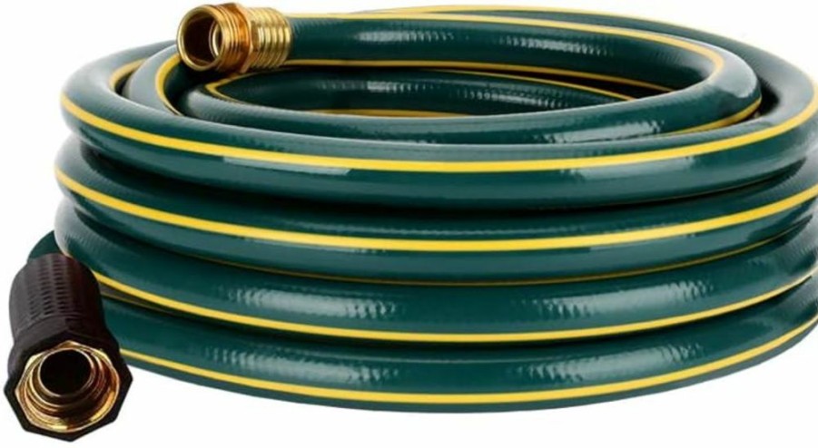 Solution4Patio Expert in Garden Creation NA | Solution4Patio 5/8 In. X 12 Ft. Short Garden Hose, No Leaking, Green Lead-In Hose Male/Female Solid Brass Fittings For Reel Cart, Water Softener, Dehumidifier, Camp Rv Filter And Janitor Sink Hose