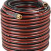 YAMATIC | Yamatic Garden Hose 50 Ft,Ultra Durable Water Hose, 5/8 Inch Premium Hose With Solid Brass Connector For All-Weather Outdoor, Car Wash, Lawn, Red