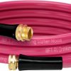 PAULINN | Paulinn 25Ft Garden Hose: 5/8 Inch Drinking Water Hose, 25 Feet Flexible Lightweight Garden Watering Equipment For All-Weather, Outdoor, Lawn, Backyard - Rose Red