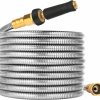 Rosy Earth | Rosy Earth 100 Ft Garden Hose Expandable - 304 Stainless Steel Water Hose 100 Ft - Heavy Duty Flexible Kink Free Hose, No Bite