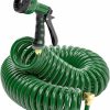 SPECILITE | Specilite Coil Garden Hose 25 Ft 3/8", Eva Flexible Water Hose With 6-Pattern Spray Nozzle,Curly Recoil Hoses,Retractable,Lightweight And No Kink Watering Hose For Boat, Greenhouse, Yard, Patio