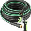 EADUTY | Eaduty Hybrid Garden Hose 5/8 In. X 75 Ft, Heavy Duty, Lightweight, Flexible With 10 Function Spray Nozzle, Swivel Grip Handle And Solid Brass Fittings