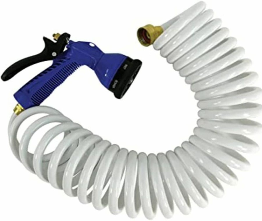 Whitecap | White Coiled Hose W/Noz 15' White