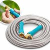 Aqua Joe | Aqua Joe Ajsgh25-Max Heavy-Duty Puncture Proof Kink-Free Garden Hose, 25-Foot, 1/2-Inch, W/Brass Fitting & On/Off Valve, Spiral Constructed 304-Stainless Steel Metal