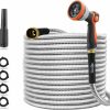 AEROFORCE Professional Tools | Aeroforce 25Ft 304 Stainless Steel Garden Hose Metal, Heavy Duty Water Hoses With 10 Function Sprayer & Nozzles, Outdoor - Flexible, Never Kink & Tangle, Puncture Resistant