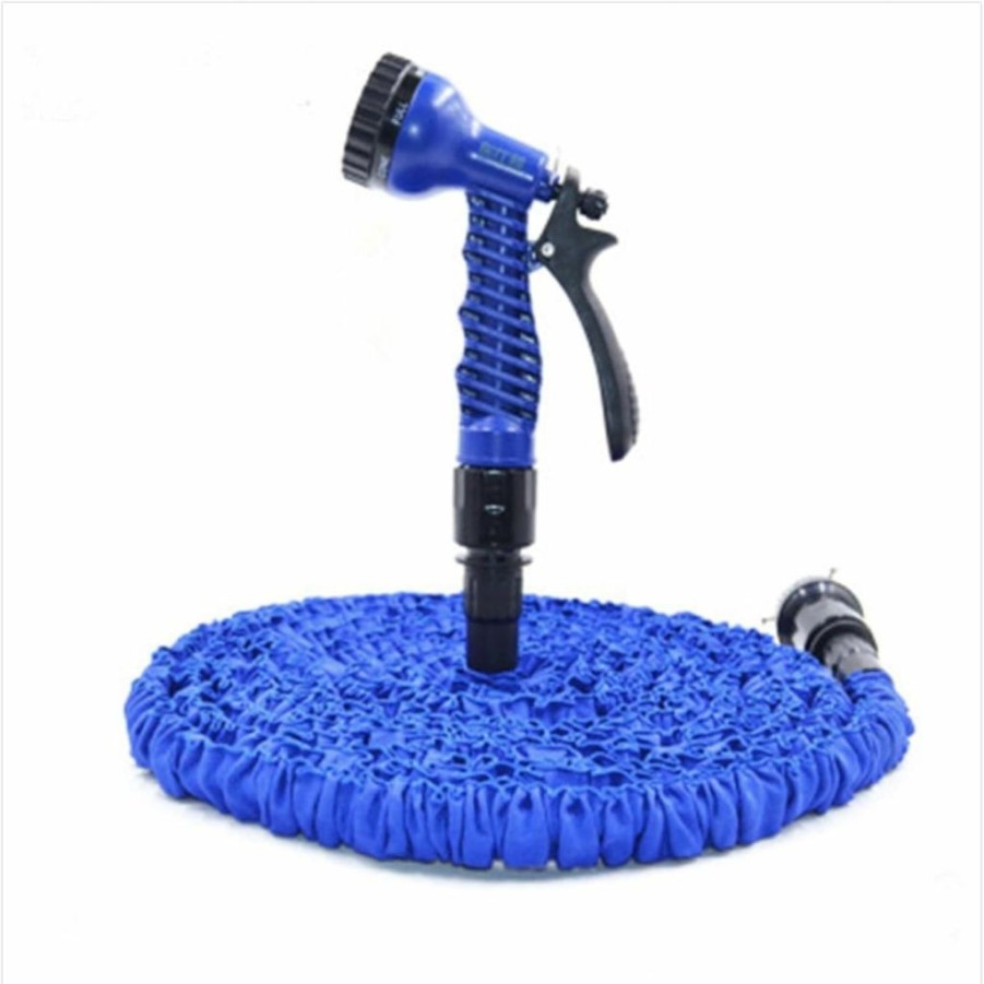 Khoimy | 50Ft Expandable Garden Hose With 7 Function Spray Nozzle, Flexible Water Hose Water Pipe, Expandable Hose Pipe Spray Gun, Durable Magic Water Pipe For Gardening Lawn Car Pet Washing (Blue)