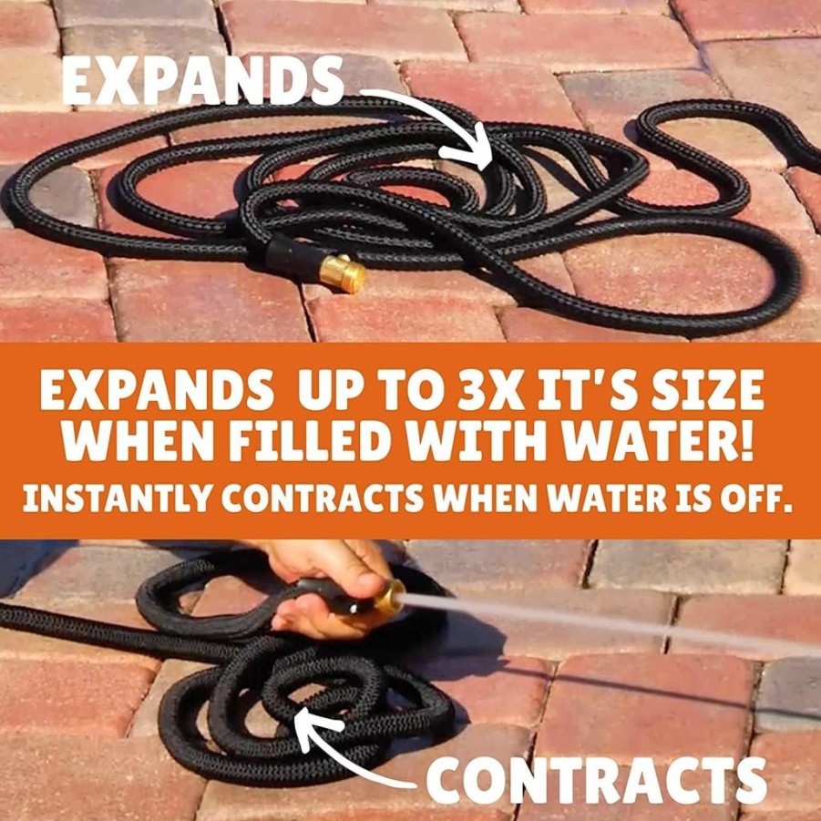 Big Boss | X-Hose Pro Expandable Garden Hose 75 Ft, Heavy Duty Lightweight Retractable Water Flexible Hose, Weatherproof, Crush Resistant Solid Brass Fittings, Kink Free As Seen On Tv