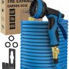 Tukeson | Garden Hose 50 Ft,2.5X Expandable Flexible Garden Hose,Lightweight Retractable Latex Water Hose,10-Function Spray Nozzle,2024 New 40 Layers Of Innovative Nano Rubber, Wear-Resistant, (50 Ft,Blue)