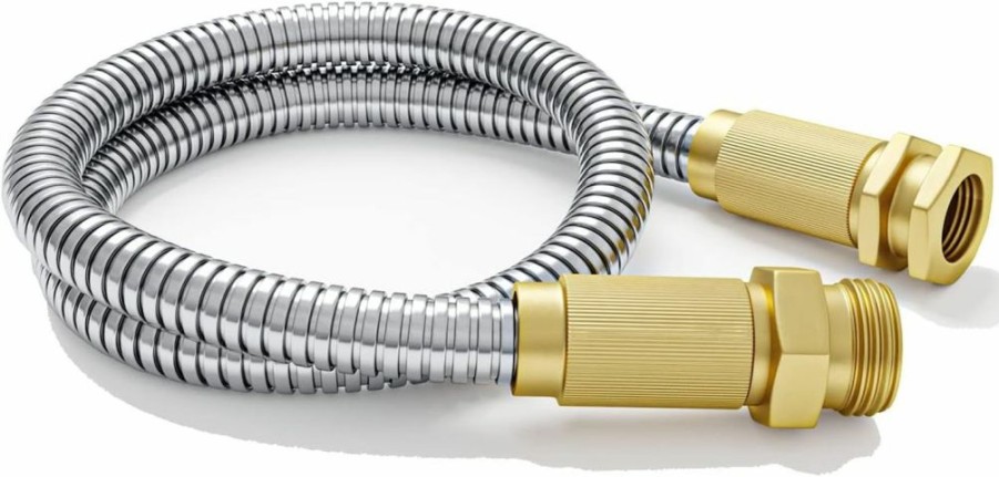 360 GADGET | 360Gadget Garden Hose - Flexible Short Water Hose With Metal Fitting, 3 Ft Leader Hose, Heavy Duty Hoses Extension For Rv, Outdoor, Small Garden, Yard, 304 Stainless Steel