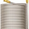 FangFarm | Fangfarm 304 Stainless Steel Metal Garden Hose With Brass Fittings, Heavy Duty Water Hose, Kink Free And Flexible, Crush Resistant, Puncture Resistant (Stainless Steel Hose, 3Ft)