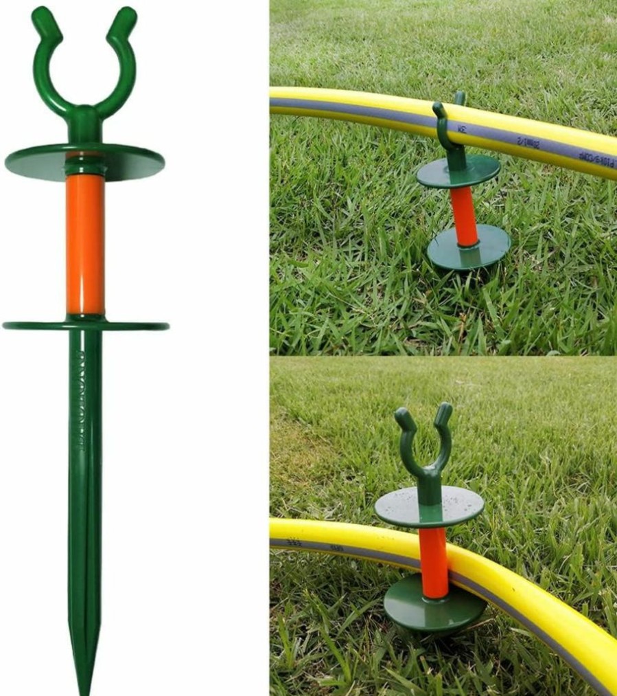 BAOLONG | Baolong Garden Hose Guide Stake Garden Hose Guide Spike Lawn Hose Support Soaker Holder Clip Snap (8Pcs, Fit In 5/8'' Hoses)